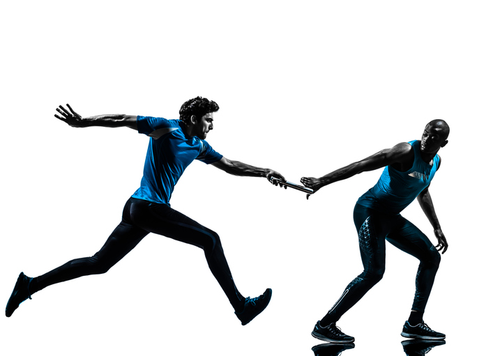 man relay runner sprinter silhouette