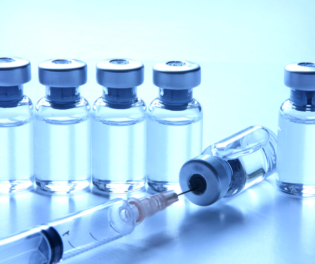 Medical Vials and Syringe for Medicine or Vaccination Concepts