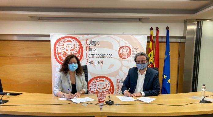 Los COF de Aragón y Sefac fomentarán el servicio de cesación tabáquica en farmacias Raquel García y Eduardo Satué
